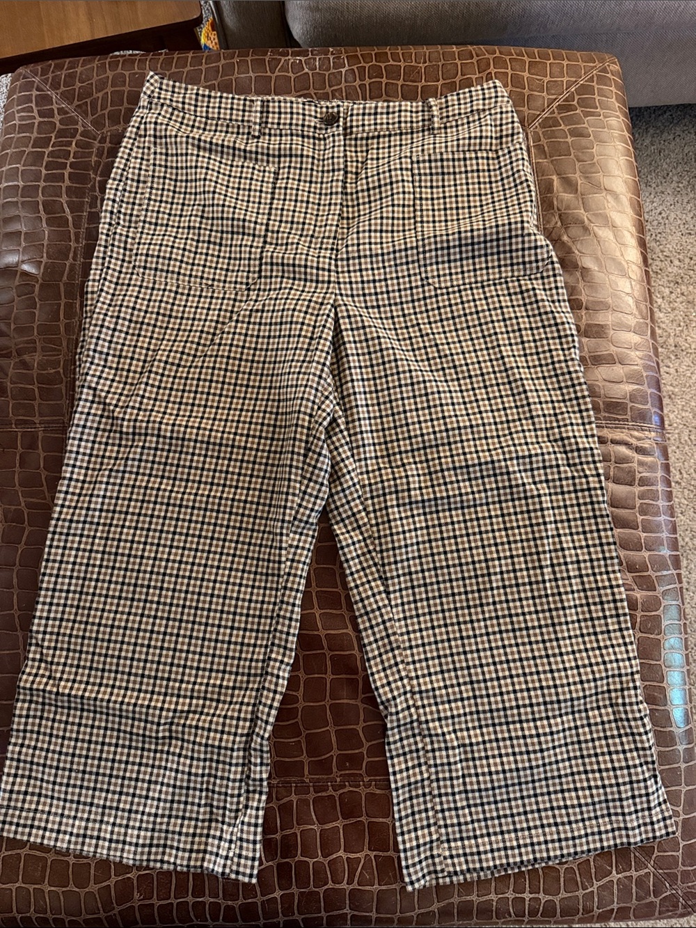 Who what wear Beige and Black Gingham Casual Pants